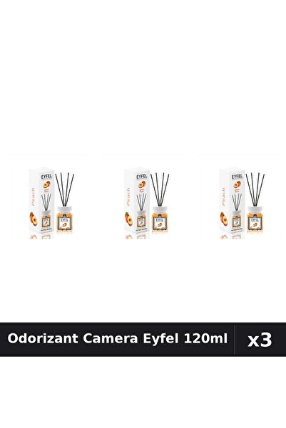 Eyfel Set 3 Odorizante Camera cu Betisoare Piersica 120ml - Parfum Intens