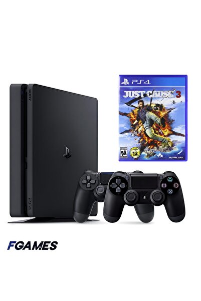Sony Consola Playstation 4 Slim Ps4 500gb + Două controlere + Just Cause 3 Pl...