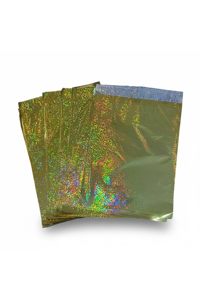 Poros Store Hologramlı Hediye Paketi 1 adet 35x50 Altın Hazır Yapışkanlı Hedi...