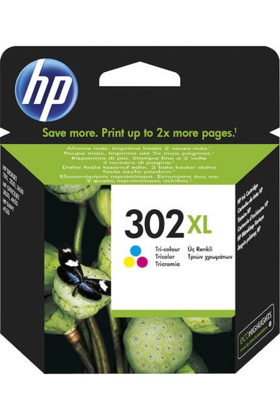 HP 302XL Γνήσιο Μελάνι Εκτυπωτή InkJet Πολλαπλών Χρωμάτων (F6U67AE)