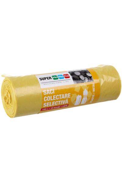 HORECA Set 5 x 10 Saci Menaj Super Horeca, LDPE, Galbeni, 120 l
