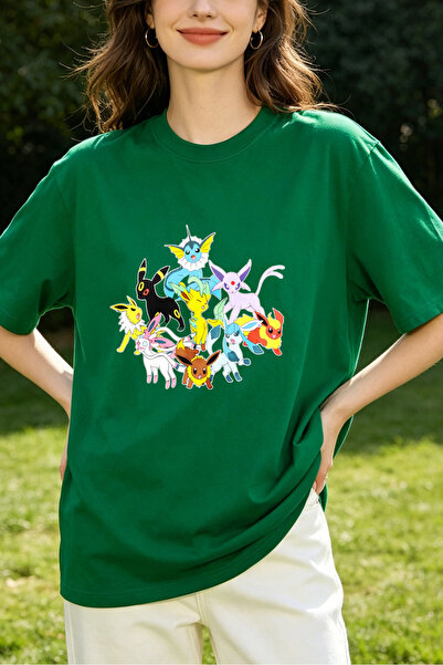 Fleck Womens T Shirts Pokemon Characters Graphic Print Casual Loose Fit Summe...