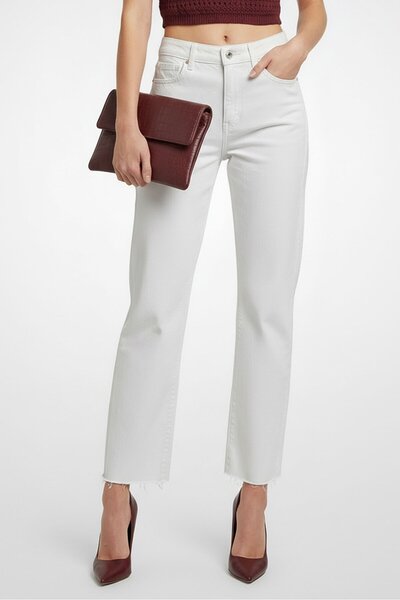 Don't Call Me Jennyfer Women Straight Fit Solid Stretchable Jeans, White