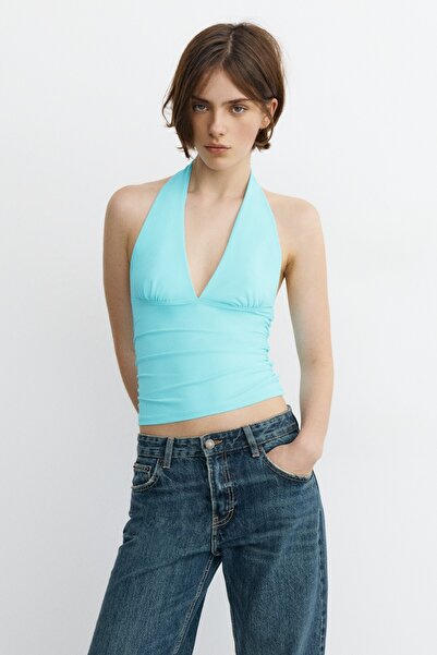 Pull & Bear Halter yaka büzgülü top