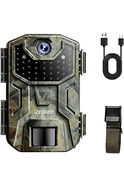 IZEEKER HD камера с 940nm нощно виждане, без отблясъци, активирана при движен...