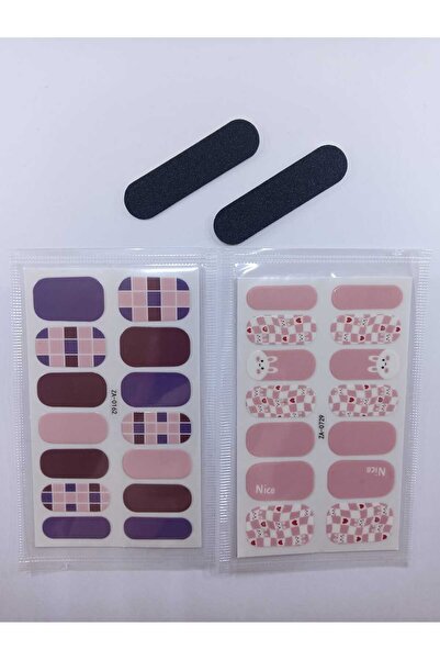 btm home Kendinden Yapışkanlı Nail Sticker 2 Paket Tırnak Süsü Kuru Oje