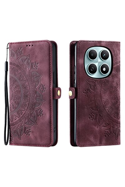 sscase Mandala Flower Θήκη Πορτοφόλι Wine Red (Xiaomi Redmi Note 15 4G)