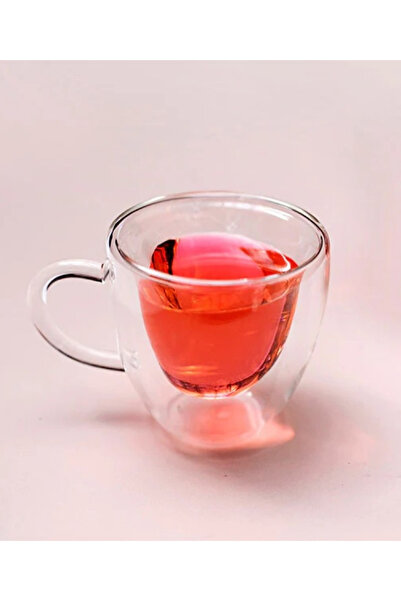 OEM Double-walled glass mug, Love model, 250 ml, Sheer, ideal for coffee and tea