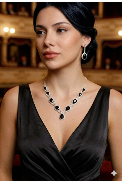 ROSALINDA Siyah taşlı Osmanlı kolyesi