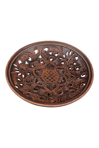 OEM Ceramic plate, tray, platter, fruit bowl, hand-cut, brown, traditional, 2...