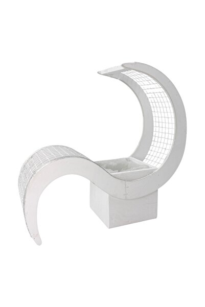 AFO Cos Lemn Sezlong cu Plasa Alb 35cm