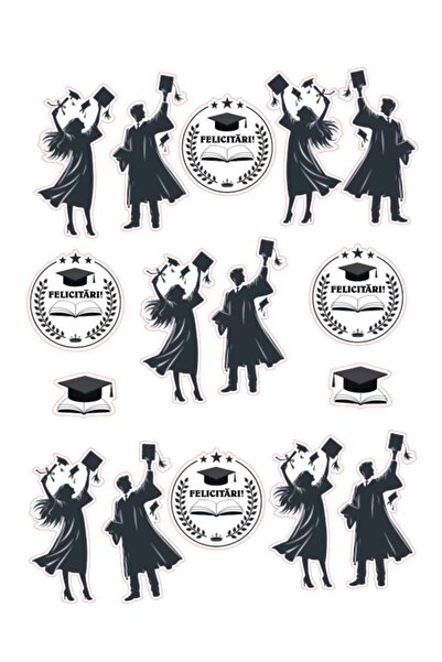 Decoratiuni Dulci Silhouettes and messages Graduation greetings - Cut out