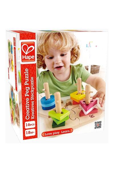 Hape Дървен пъзел за нанизване с фигурки