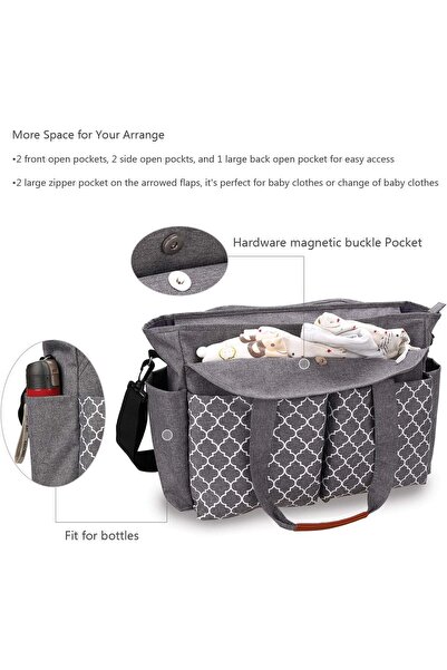 Little Story Distinctive Diaper Bag from - Gray, Size L, Polyester