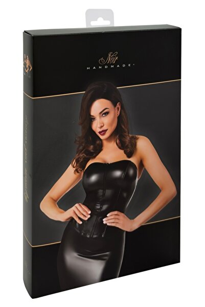 Noir Women's Lingerie – Corset Top XL Black, XL – Emphasising power wet look ...