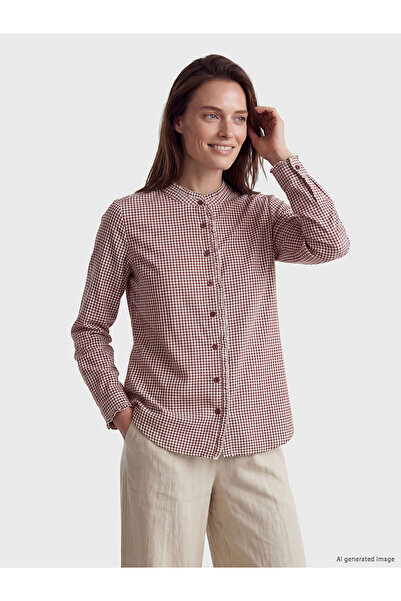 LC Waikiki Nevavm Farkıyla Hakim Lapel Plaid Women's Shirt