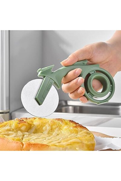 Arabest Handheld Pizza Cutter Wheel,Rolling,with Blade Guard,Easy to Clean,Green