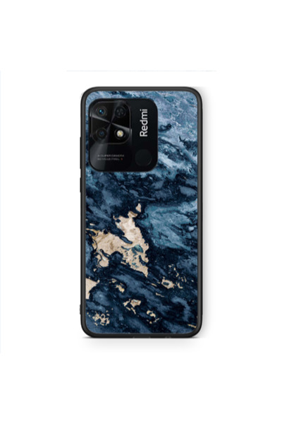 Other Xiaomi Redmi 10C Marble Blue Gold Black Glossy Θήκη