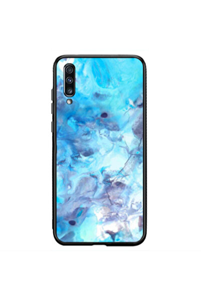 Other Samsung A70 Marble Clouds Black Glossy Θήκη