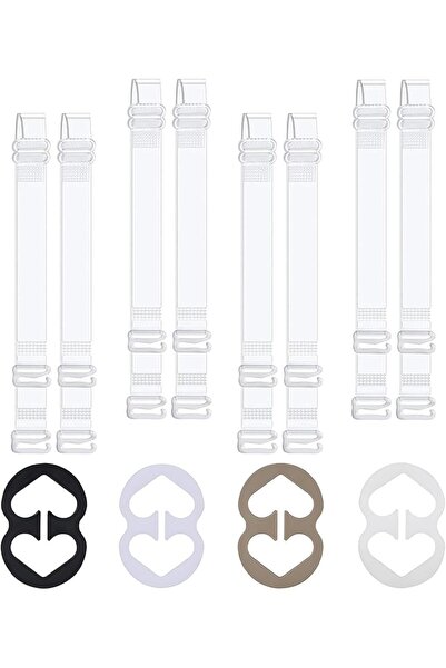 Arabest 4 Pairs Clear Bra Straps,Invisible,Adjustable,with 4-Piece Strap Clip...