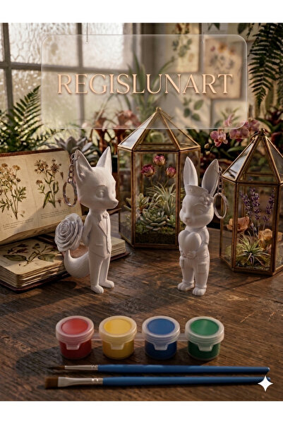 Regislunart Sevgililere Özel Kendin Boya 3D Figür Anahtarlık Seti -7CM Hemşir...