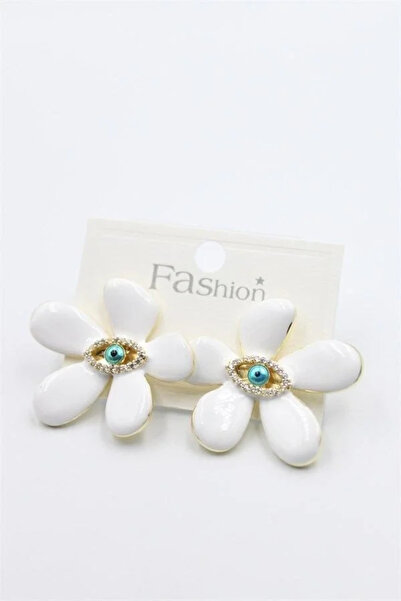 Marsilyan Nvdn- Ieg - Enamel Flower Earrings - White Iegrs-Nvdn1