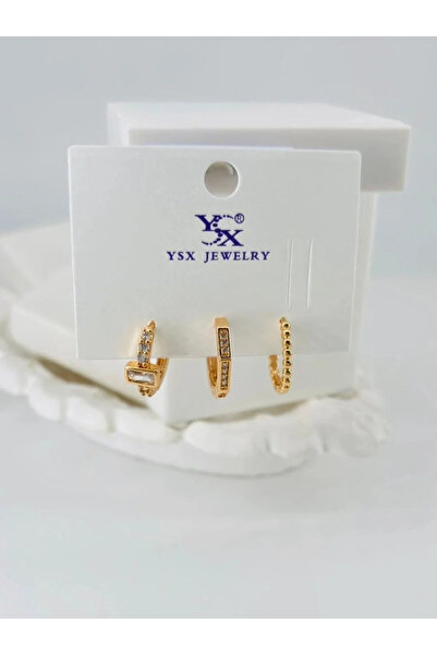 Marsilyan Nvdn- Ieg - Zircon Stone Triple Combination Earrings Iegrs-Nvdn1