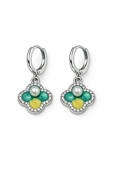 MakeWell Mixed Figure Silver Color Cute Dangle Earrings