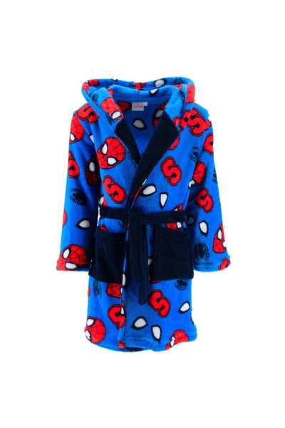 SPIDERMAN Coral fleece hooded bathrobe Superheros