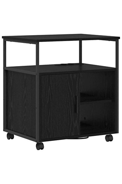 vidaxl Cabinet cu Stație de Încărcare Stejar Negru 61 x 46 x 67 cm