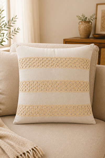 Morlay Natural Linen Tassel Throw Pillow Cover Bohemian Rustic Vintage Living...