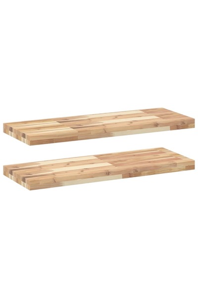 vidaxl Rafturi suspendate 2 buc. 80x30x4 cm lemn masiv acacia netratat