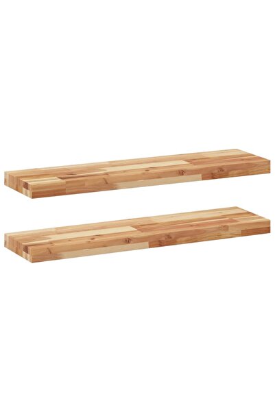 vidaxl Rafturi suspendate 2 buc. 100x20x4cm lemn masiv acacia netratat