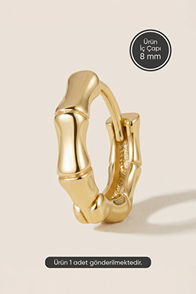 Hetra Altın Renkli Cerrahi Çelik Taşsız Bambu Formlu Halka Piercing – Helix, ...