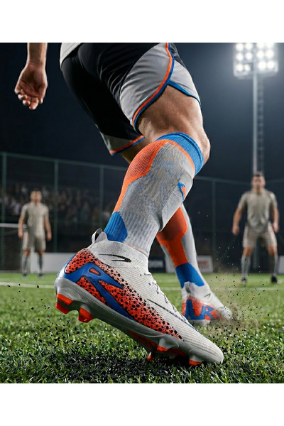 Techsport Laliga Air Unisex Astroturf and Turf Football Shoes with Socks Colo...