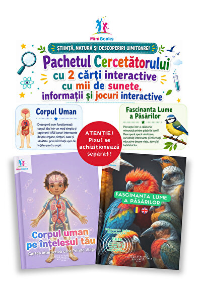 minibooks Pachetul Cercetătorului cu 2 cărți interactive – Corpul Uman și Fas...