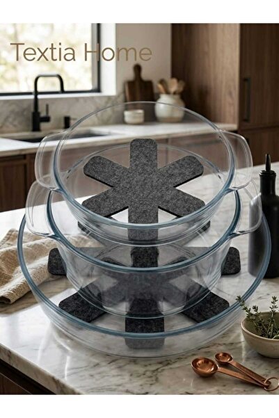 Textia Home Tava Koruyucu Tencere Koruyucu Borcam Koruyucu Çizdirmez Keçe 30*30 cm Çizdirmez Koruyucu