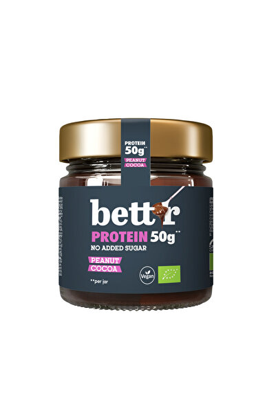BETTR BIO Pastă proteică cu arahide și cacao, fără zahăr adăugat Bett'r 250g