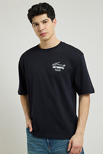 R&B Printed T-Shirt with Crew Neck and Short Sleeves