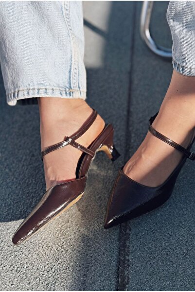 I Love Shoes Torev Bitter Brown Crinkled Patent Leather Women's Stiletto