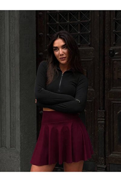 Negiysemmoda fustă mini din material textil pentru femei, cu pantaloni scurți...