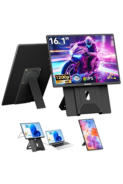 Blackview 16,1 İnç FHD 1200P Ultra İnce Taşınabilir Monitör, 360° Dönen Manye...