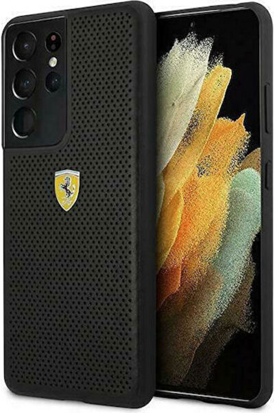 Ferrari On Track Διάτρητο Πλαστικό Μαύρο Πίσω Κάλυμμα (Galaxy S21 Ultra) Κωδι...