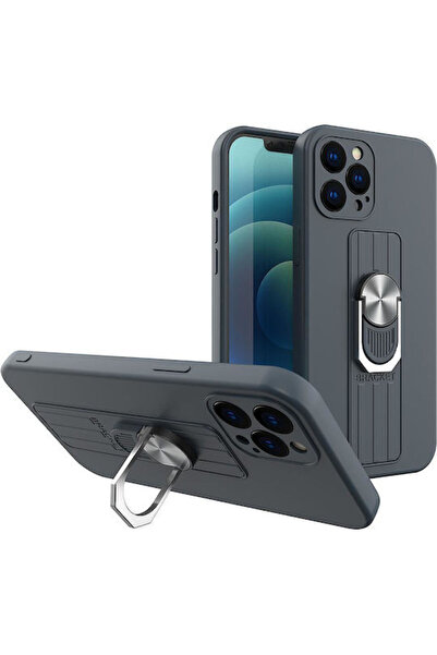 OEM Husă de protecție din silicon albastru cu prindere pentru deget (Galaxy S...