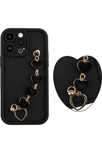 Other Volte-Tel Hearts Λουράκι Πίσω Θήκη Σιλικόνης με Λουράκι Μαύρο (iPhone 1...