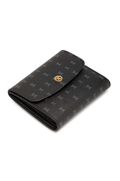 Tergan Siyah Print Kadın Cüzdan - S1CB00055824-T0E