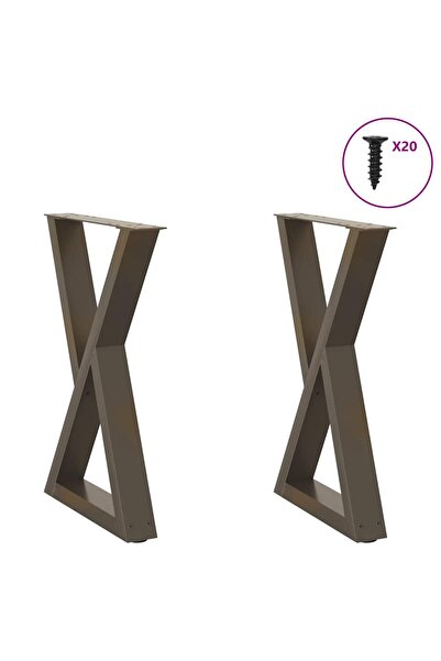 vidaxl Dining table legs, 2 pcs., steel, 60 x (72-73.3) cm