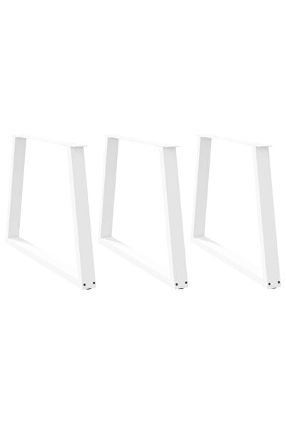 vidaxl Picioare de masă în formă de V, 3 buc., alb, 100 x (72-73,3) cm, oțel