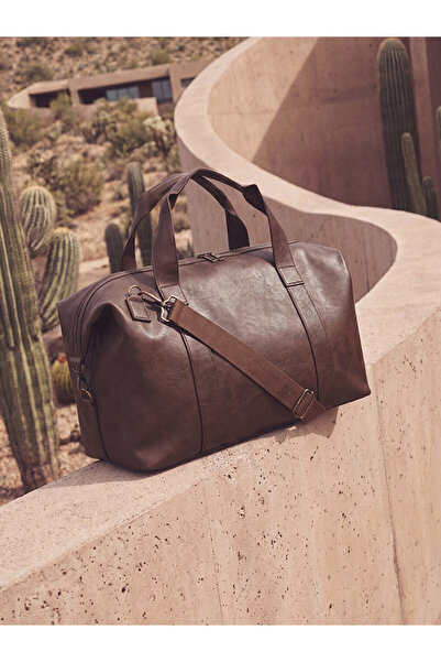 LC Waikiki Brown Leather Look Men's Travel Bag