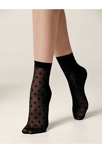 sosetaria Conte Elegant Diamonds black socks with diamonds 40 den